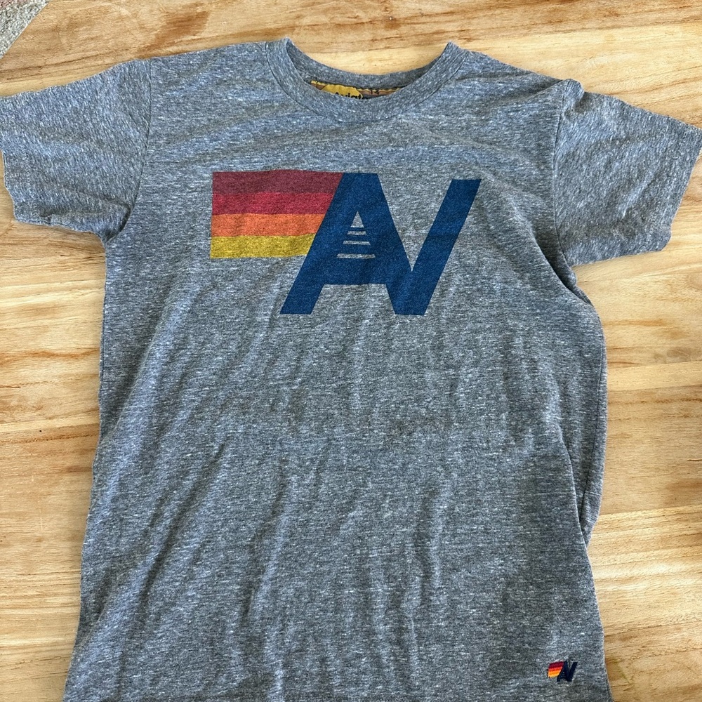 COPY - Aviator Nation Gray Kids Shirt with Blue and Red Design